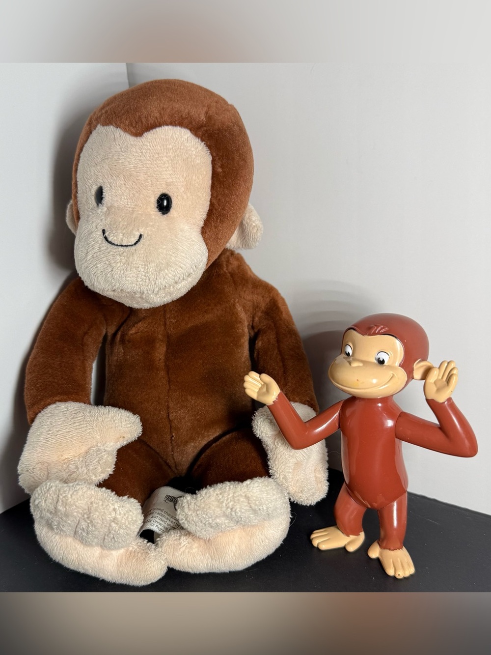 Curious George Toy Lot - Plush Monkey Stuffed Animal & 4" Poseable Action Figure